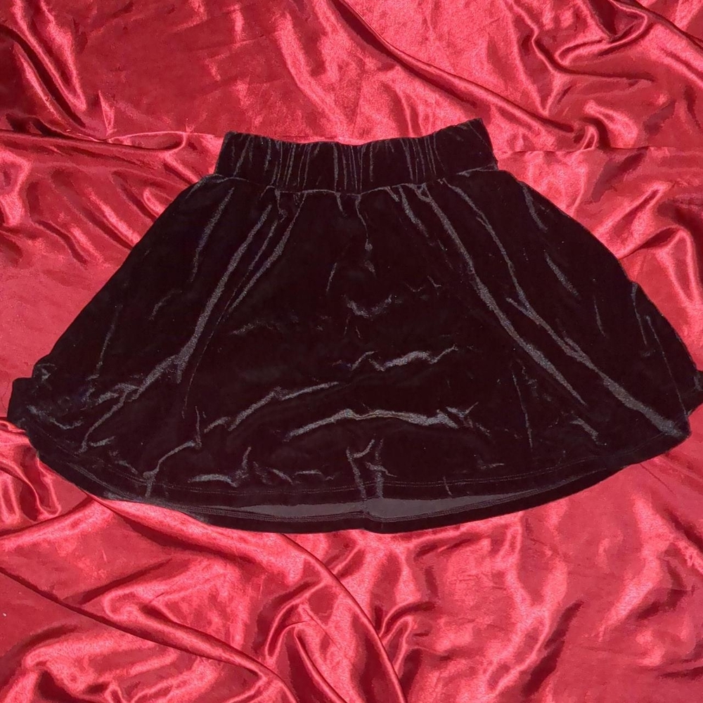 Elegant Velvet Black Skirt